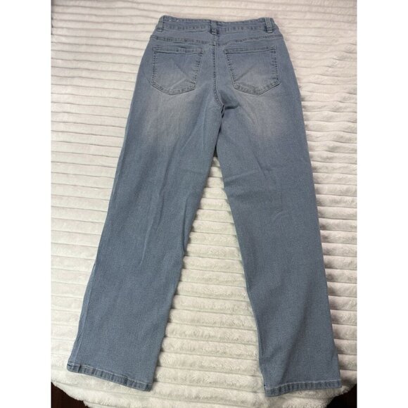 Camila Coelho Women’s Blue Jeans with Gemstone Accent Size 2 - Picture 9 of 13